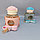 Бутылка Мишка в чехле с клапаном, трубочкой и ремешком 550 мл. / Наклейки в подарок Голубая, фото 3