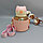 Бутылка Мишка в чехле с клапаном, трубочкой и ремешком 550 мл. / Наклейки в подарок Розовая, фото 10