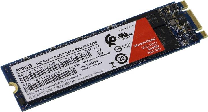 SSD 500 Gb M.2 2280 B&M 6Gb/s WD Red SA500 WDS500G1R0B 3D TLC