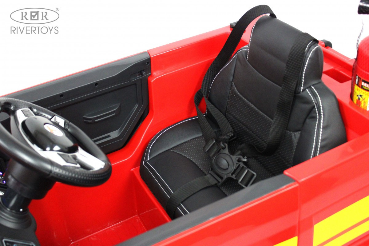 Детский электромобиль A222AA (пожарная) красный - фото 2 - id-p215113523