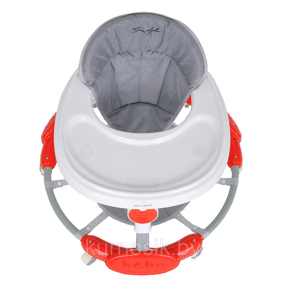 Ходунки BAMBOLA "Малыш" круглые, 6 пластиковых колес, подставка для ног, Red/Красный - фото 3 - id-p172382808