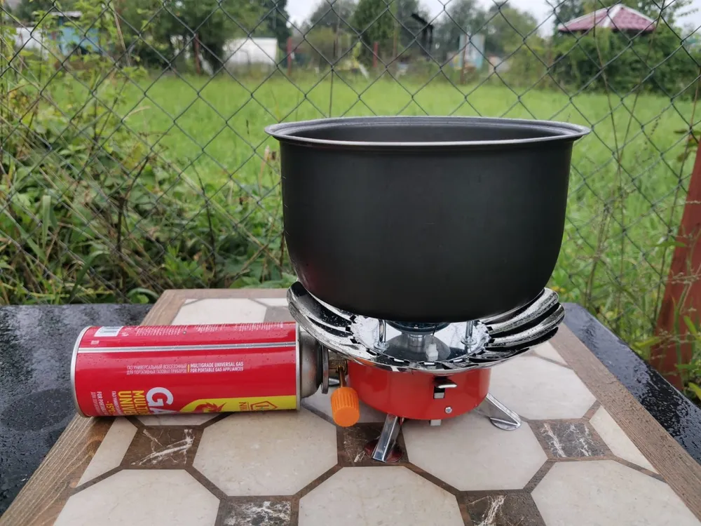 Портативная туристическая ветрозащитная газовая плита - горелка Windproof camping stove CS-102XL - фото 3 - id-p215115669