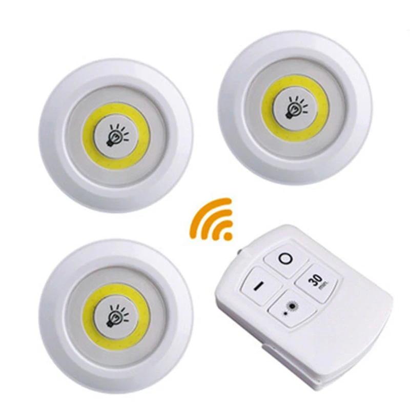 Набор портативных светодиодных светильников LED light with remote control с пультом ДУ (3 шт.) - фото 2 - id-p215115687