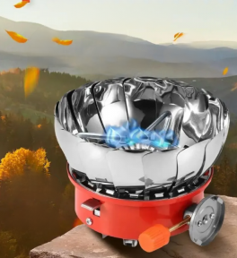 Портативная туристическая ветрозащитная газовая плита - горелка Windproof camping stove CS-102XL - фото 1 - id-p215122289