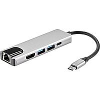 Адаптер USB 3.1 Type-Cm - HDMI A(m) 4K@30Hz, RJ45, 2XUSB3.0, PD, iOpen ACU435M Адаптер USB 3.1 Type-Cm - HDMI