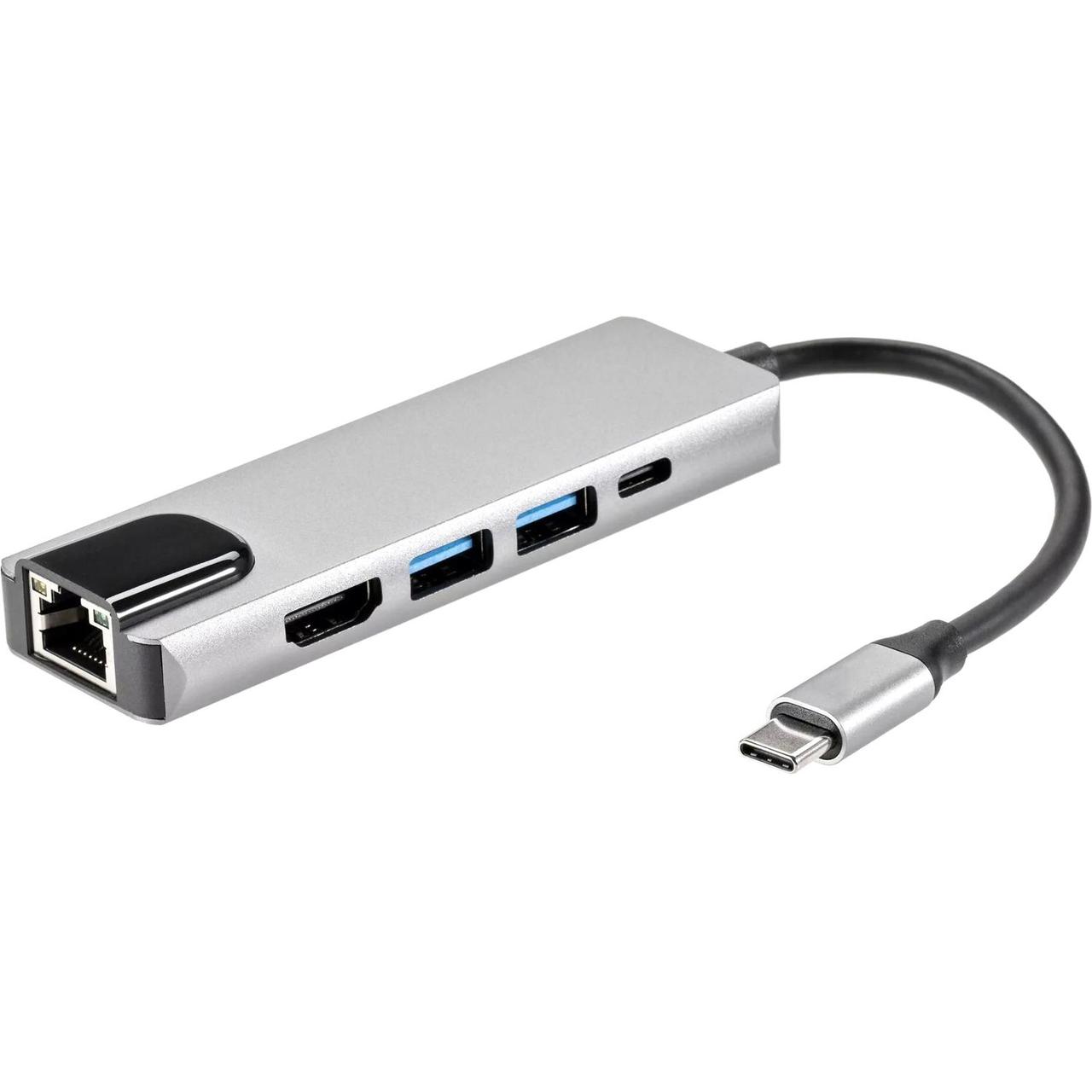 Адаптер USB 3.1 Type-Cm - HDMI A(m) 4K@30Hz, RJ45, 2XUSB3.0, PD, iOpen ACU435M Адаптер USB 3.1 Type-Cm - HDMI - фото 1 - id-p215125024