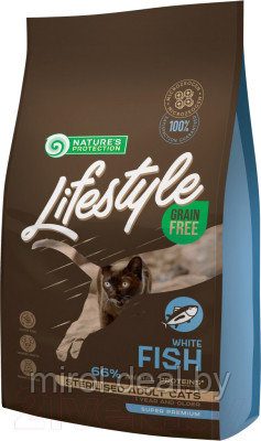 Сухой корм для кошек Nature's Protection Lifestyle Grain Free Adult Sterilised White Fish / NPLS45803 - фото 1 - id-p215127691