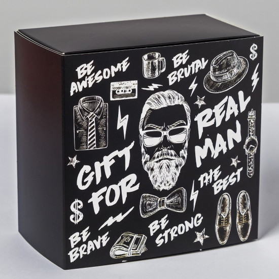 Коробка складная Gift for real man 14 × 14 × 8 см