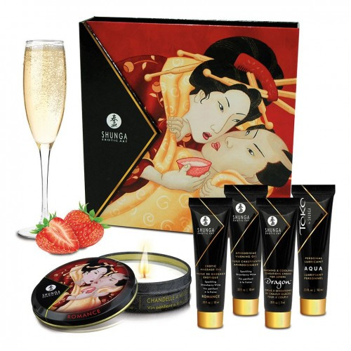 Эротический набор Shunga Geisha's Secret, клубника и шампанское - фото 1 - id-p215133616