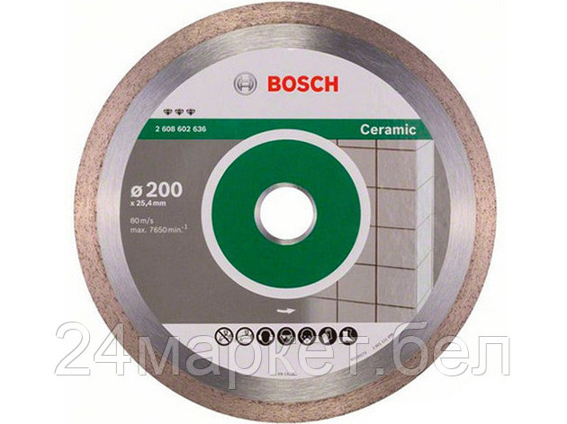 BOSCH Китай Алмазный круг 200х25.4 мм по керамике сплошн. BEST FOR CERAMIC BOSCH (сухая/мокрая резка), фото 2