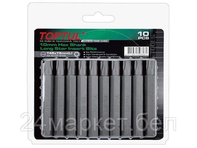 TOPTUL Тайвань Насадка TORX T27 75мм LONG 10шт блистер TOPTUL (FSEB1227G)