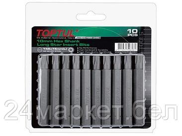 TOPTUL Тайвань Насадка TORX T27 75мм LONG 10шт блистер TOPTUL (FSEB1227G)