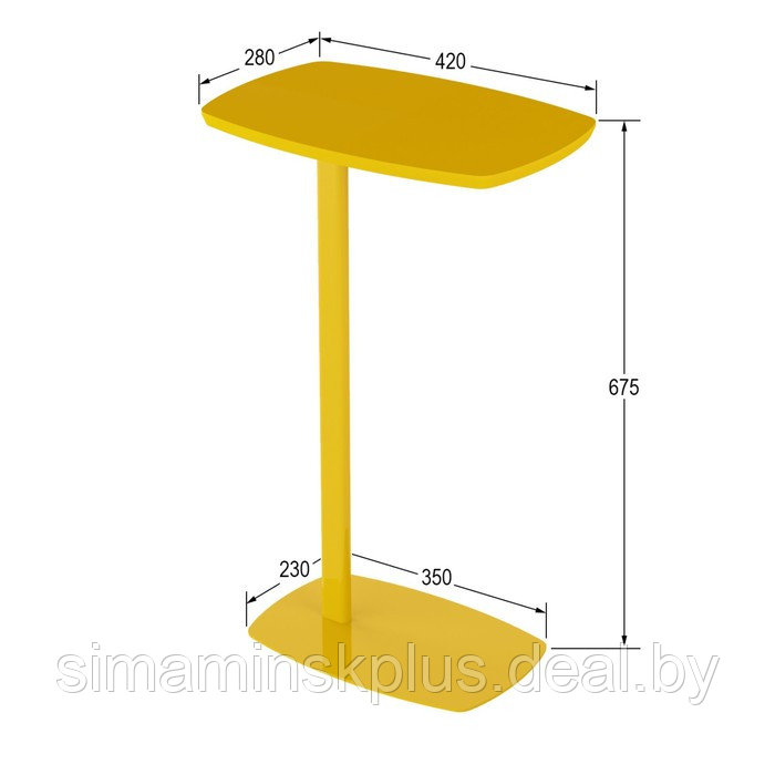 Стол журнальный «Дей колор», 280х420х675 мм, цвет жёлтый - фото 2 - id-p215138382