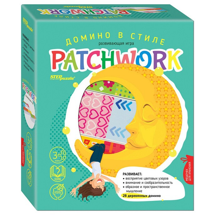 Развивающая игра из дерева «Домино в стиле patchwork» - фото 1 - id-p215139989