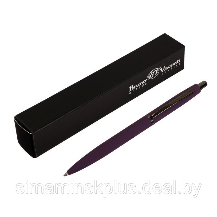 Ручка шариковая автоматическая San Remo 1.0 мм, металлический фиолетовый корпус, синий стержень, в тубусе - фото 1 - id-p215140651
