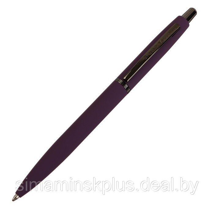 Ручка шариковая автоматическая San Remo 1.0 мм, металлический фиолетовый корпус, синий стержень, в тубусе - фото 2 - id-p215140651