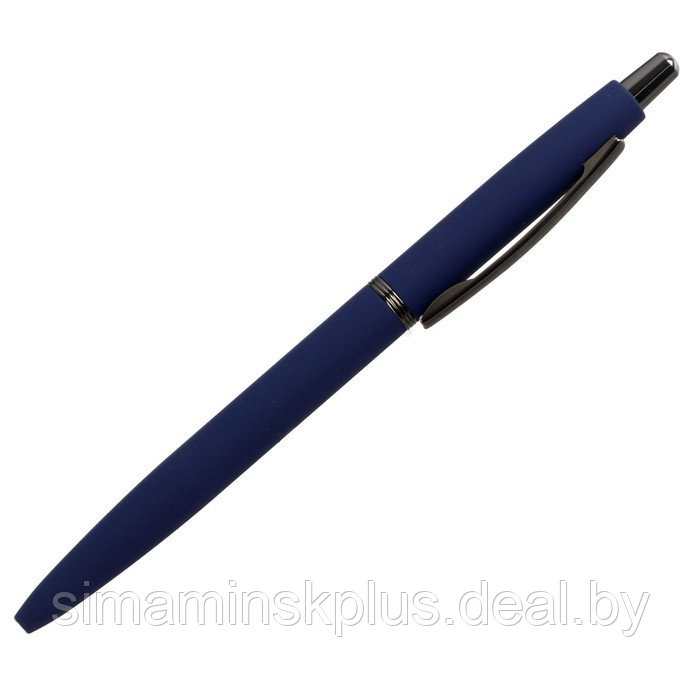 Ручка шариковая автоматическая SAN REMO 1.0 мм, металлический синий корпус, синий стержень, в тубусе - фото 2 - id-p215140668