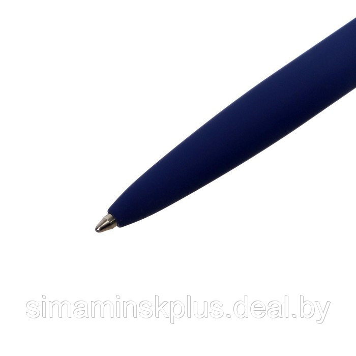 Ручка шариковая автоматическая SAN REMO 1.0 мм, металлический синий корпус, синий стержень, в тубусе - фото 3 - id-p215140668
