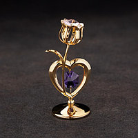 Сувенир «Тюльпан с сердцем», с кристаллами