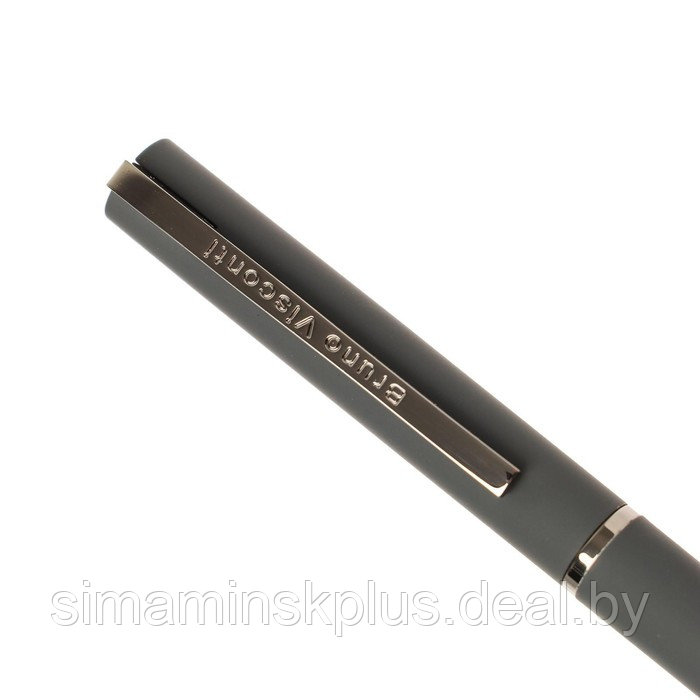 Ручка шариковая поворотная, 0.7 мм, Bruno Visconti Bergamo, стержень серый, серый металлический корпус, в - фото 3 - id-p215140674