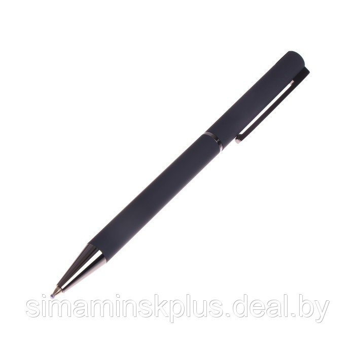 Ручка шариковая поворотная, 0.7 мм, Bruno Visconti Bergamo, стержень серый, серый металлический корпус, в - фото 10 - id-p215140674