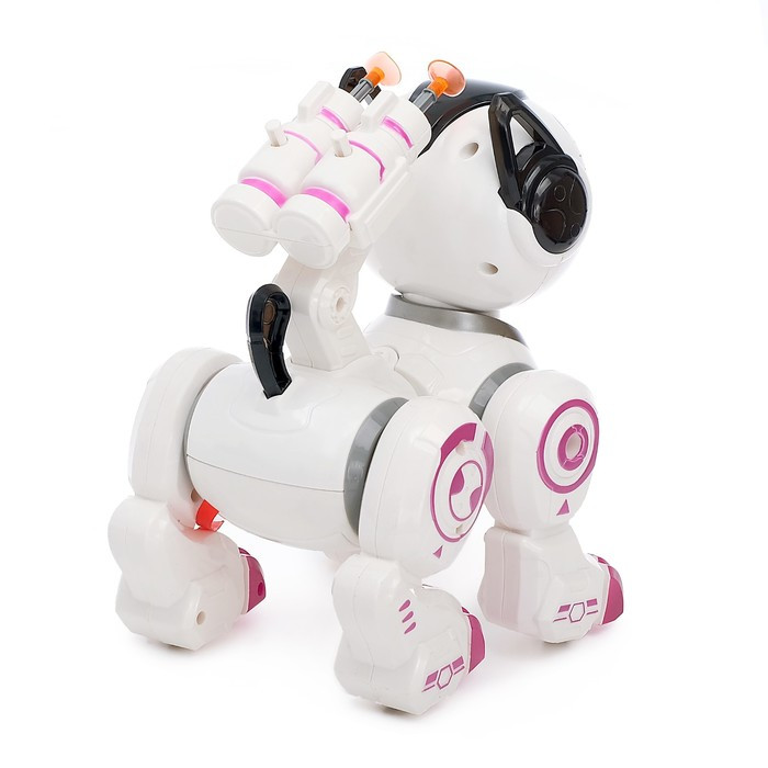 Робот-игрушка «Собака Рокки», стреляет, световые эффекты, работает от батареек, цвет розовый - фото 3 - id-p215141006