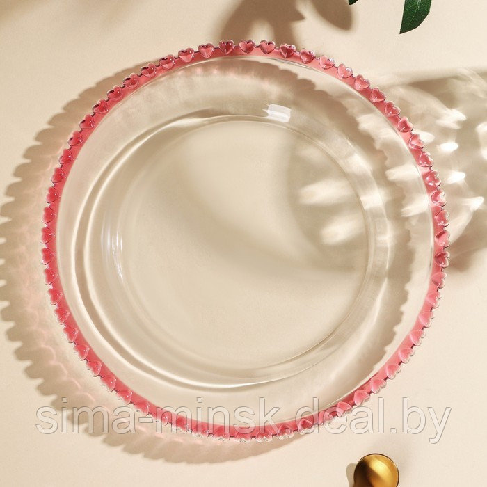 Тарелка стеклянная подстановочная «Розе», 27,5×27,5×2 см - фото 1 - id-p215142358