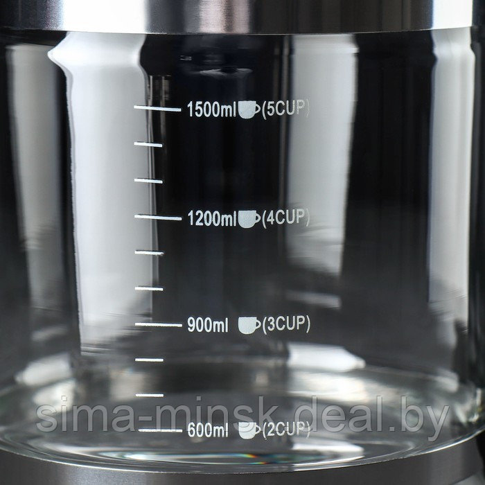 Чайник стеклянный заварочный «Кессель», 1,2 л, с металлическим ситом, цвет чёрный - фото 5 - id-p215142031