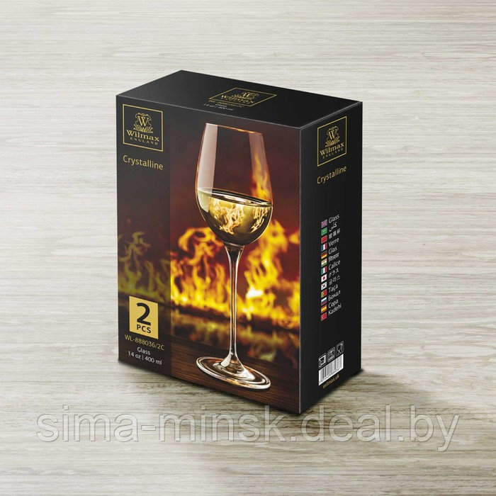 Набор бокалов для вина Wilmax, 400 мл, 2 шт - фото 3 - id-p215141774