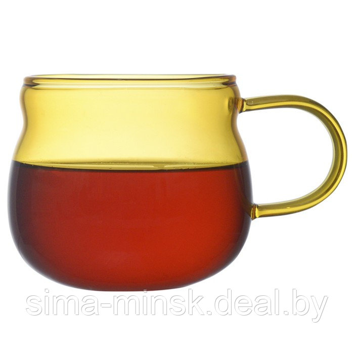 Чайник стеклянный с двумя чашками, цвет жёлтый, 1.2 л - фото 4 - id-p215142052