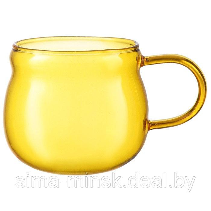 Чайник стеклянный с двумя чашками, цвет жёлтый, 1.2 л - фото 7 - id-p215142052