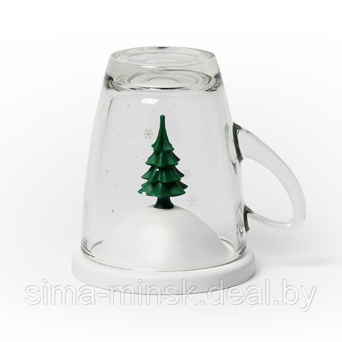Чашка с крышкой Winter, 250 мл, белая с зелёным - фото 2 - id-p215142069