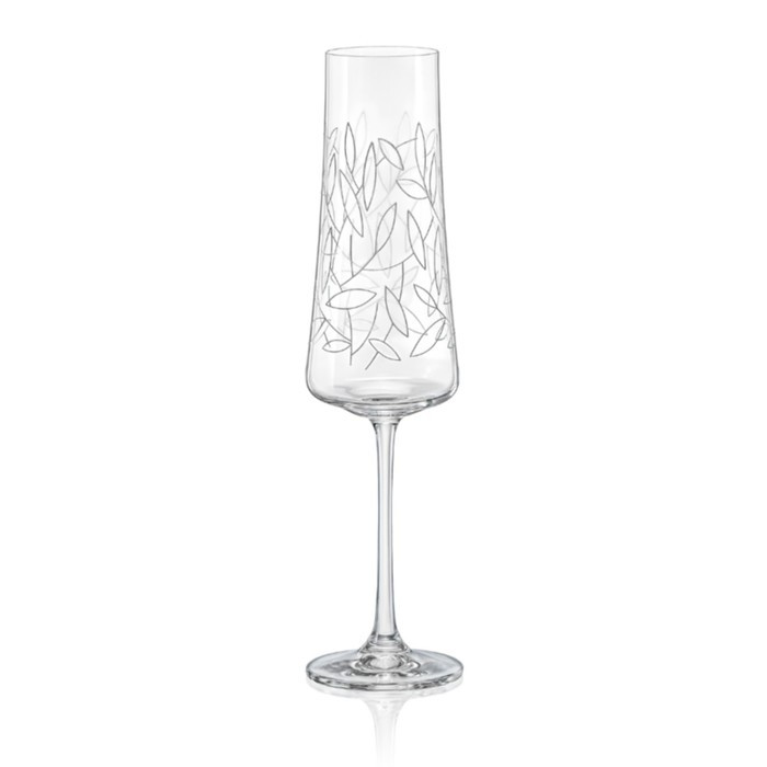 Набор бокалов для шампанского "Экстра", декор листья, 210 мл, 6 шт - фото 1 - id-p215143232