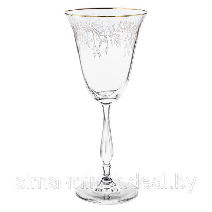 Набор бокалов для белого вина Fregata, декор «Панто, затирка золото, отводка золото», 185 мл x 6 шт. - фото 1 - id-p215141913