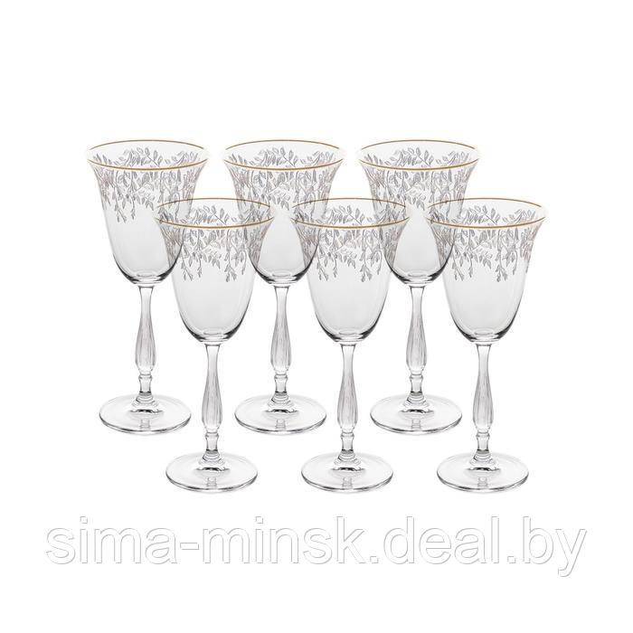 Набор бокалов для белого вина Fregata, декор «Панто, затирка золото, отводка золото», 185 мл x 6 шт. - фото 2 - id-p215141913