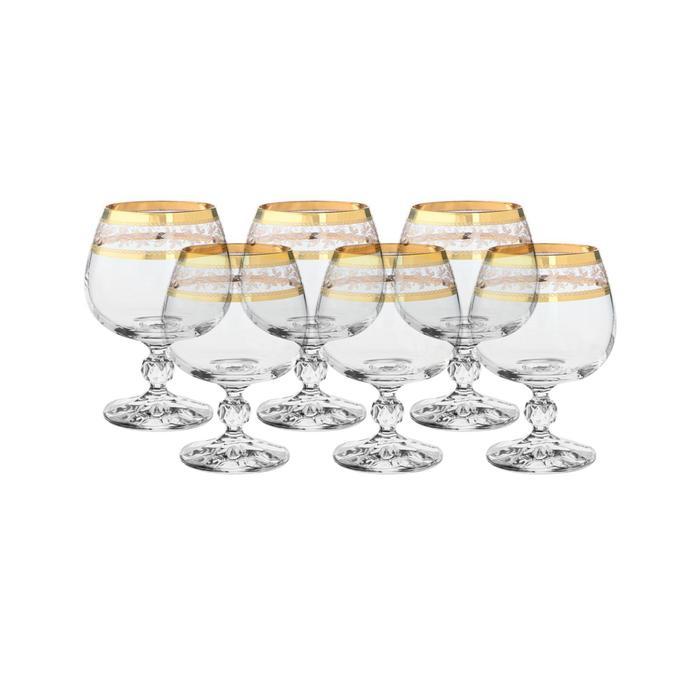 Набор бокалов для бренди Sterna, декор «Панто золото», 250 мл x 6 шт. - фото 2 - id-p215143301