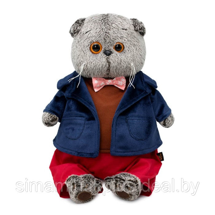 Мягкая игрушка «Басик в синем бархатном пиджаке», 25 см - фото 1 - id-p215143613