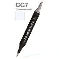 Маркер перманентный двусторонний "Sketchmarker Brush", CG7 прохладный серый 7