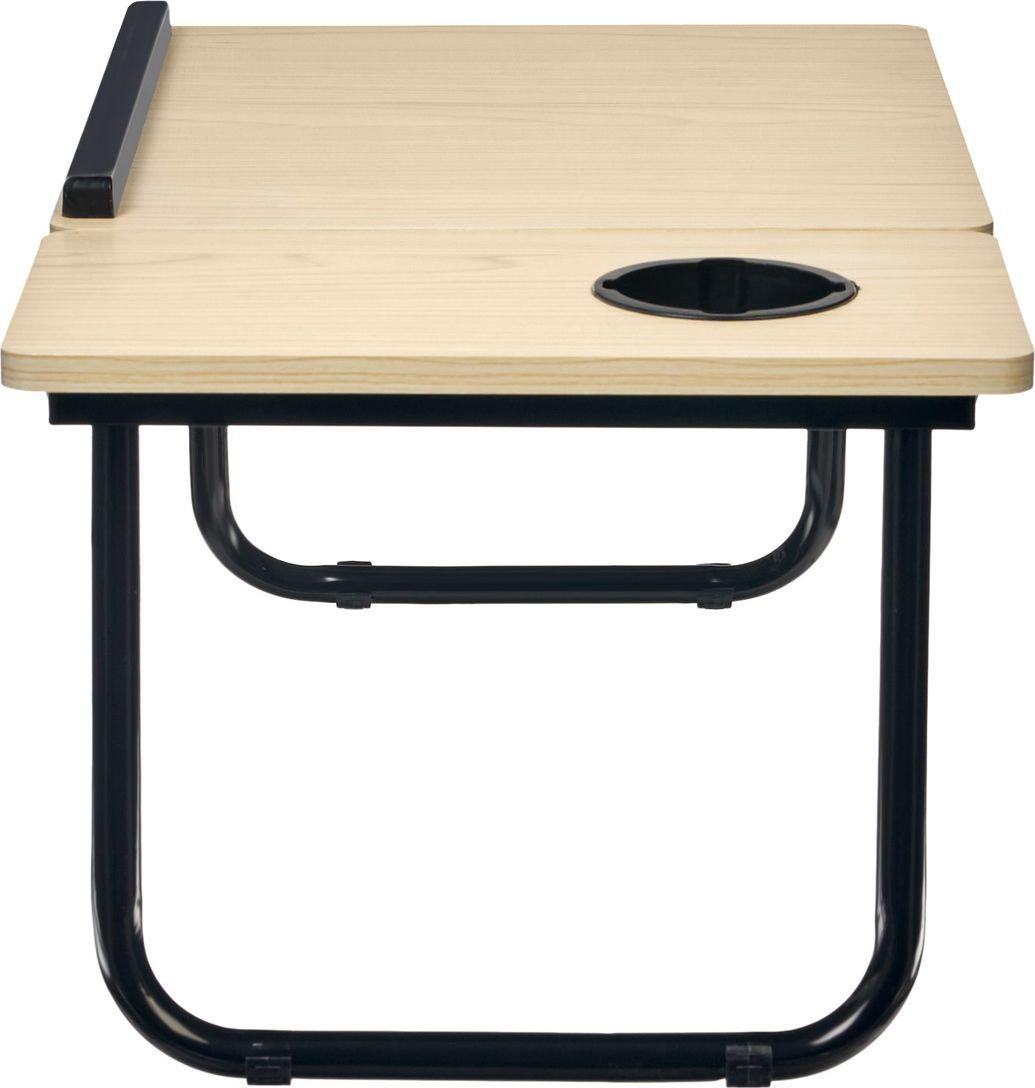 Стол складной с подъёмной крышкой и подстаканником «ВИТА», 55x32x25см, мдф, металл, св.дерево, черный - фото 9 - id-p211797921