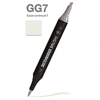 Маркер перманентный двусторонний "Sketchmarker Brush", GG7 серо-зеленый 7
