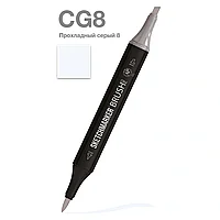 Маркер перманентный двусторонний "Sketchmarker Brush", CG8 прохладный серый 8