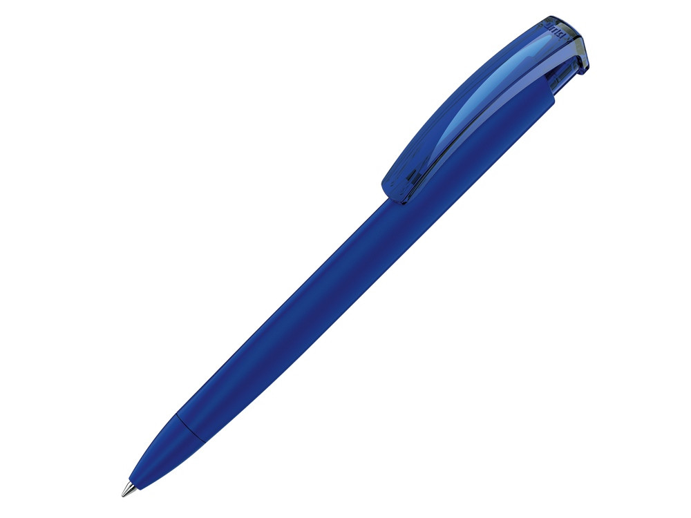 Ручка шариковая трехгранная UMA TRINITY K transparent GUM, soft-touch, темно-синий - фото 1 - id-p215146519