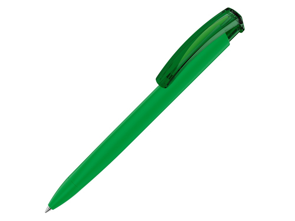 Ручка шариковая трехгранная UMA TRINITY K transparent GUM, soft-touch, зеленый - фото 1 - id-p215146520