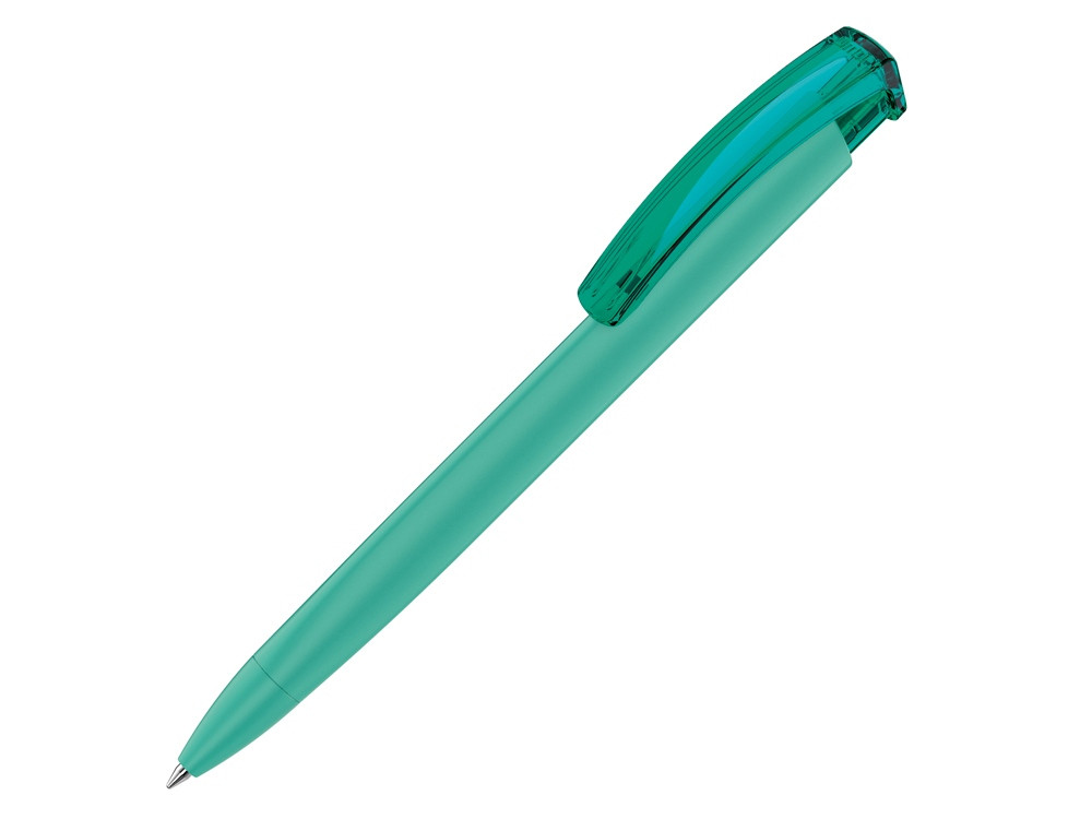 Ручка шариковая трехгранная UMA TRINITY K transparent GUM, soft-touch, морская волна - фото 1 - id-p215146524