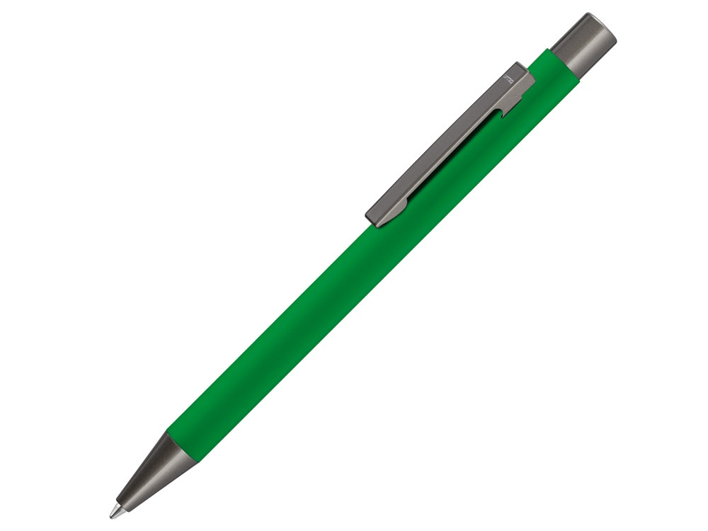 Ручка шариковая UMA STRAIGHT GUM soft-touch, с зеркальной гравировкой, зеленый - фото 1 - id-p215146528