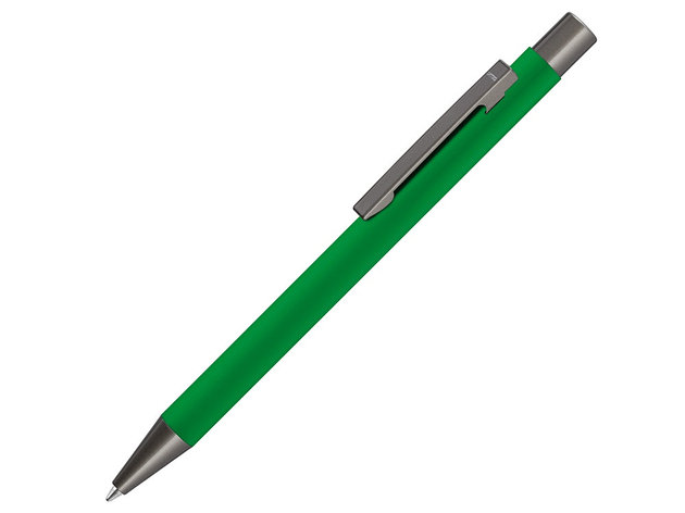 Ручка шариковая UMA STRAIGHT GUM soft-touch, с зеркальной гравировкой, зеленый, фото 2