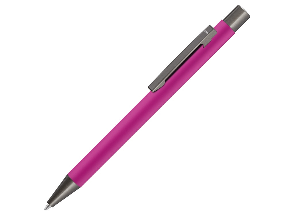 Ручка шариковая UMA STRAIGHT GUM soft-touch, с зеркальной гравировкой, розовый - фото 1 - id-p215146529