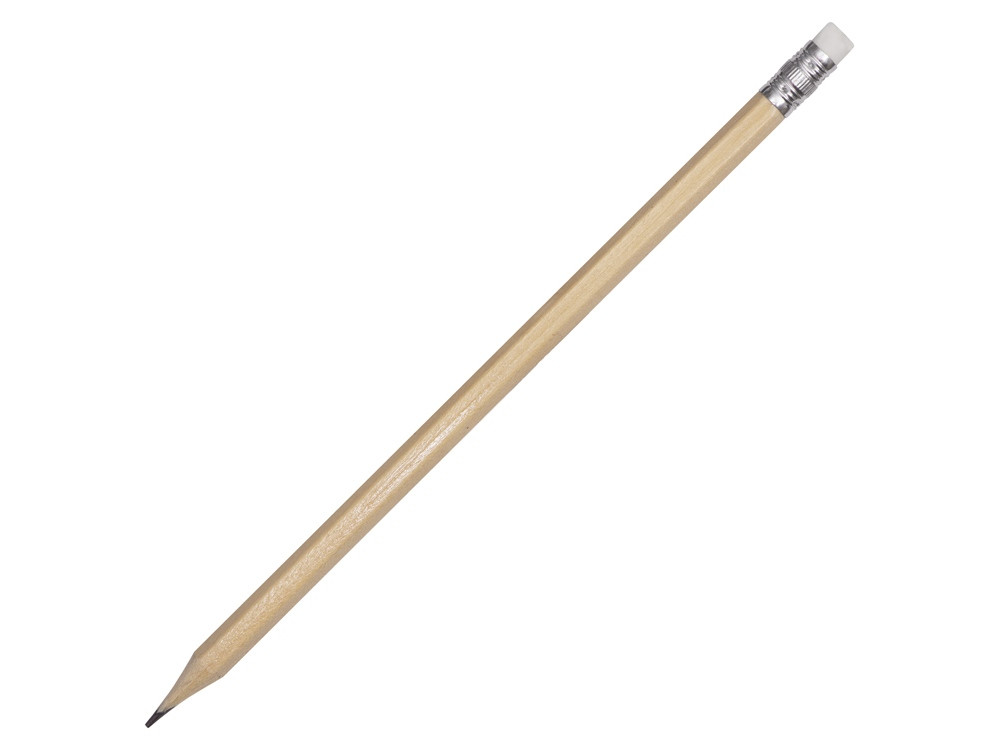 Шестигранный карандаш с ластиком Presto, натуральный - фото 1 - id-p215152392