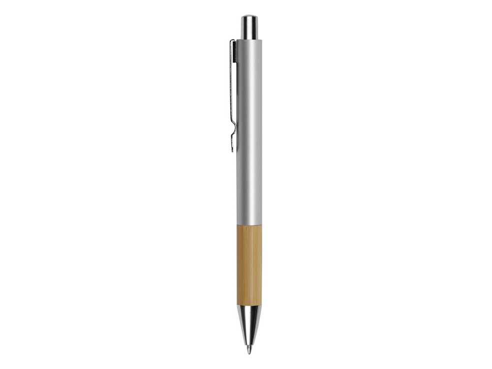Ручка металлическая шариковая Sleek, серебристый/бамбук - фото 3 - id-p215149471
