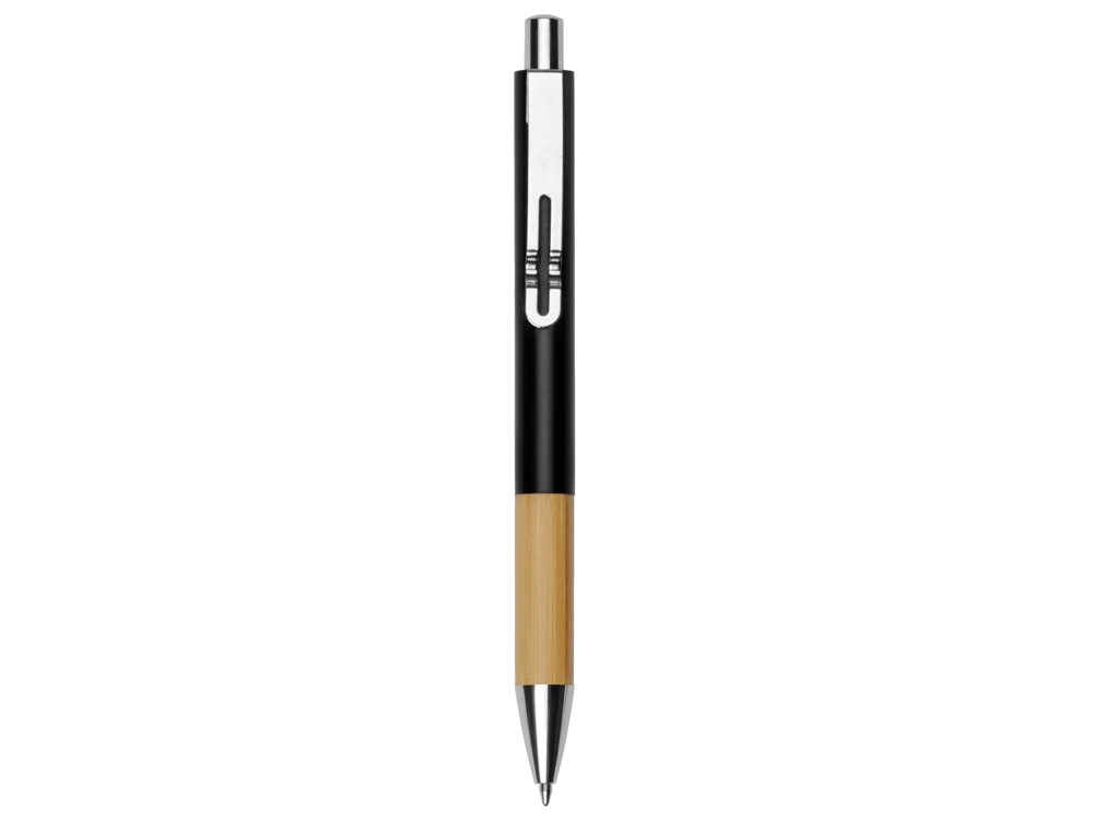 Ручка металлическая шариковая Sleek, черный/бамбук - фото 2 - id-p215149472